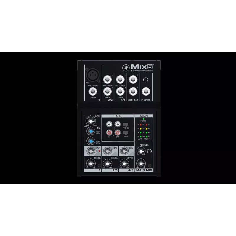 Mackie Mix5 5 kanāli 20 - 30000 Hz Melns