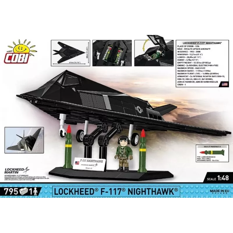 Lockheed F-117 Nighthawk Modeļa Komplekts (1:48 Mērogs)