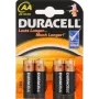 Vienreizlietojama sārma baterija Duracell AA LR6 1,5 V, iepakojumā 4 gab.
