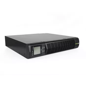 Nepārtrauktas barošanas avots zaļa Cell UPS13 — tiešsaistes dubultās pārveidošanas UPS, 1000 VA / 900 W, tīrs sinusoidāls vilnis, 6 maiņstrāvas izejas, LCD, 2×12V 9Ah baterijas