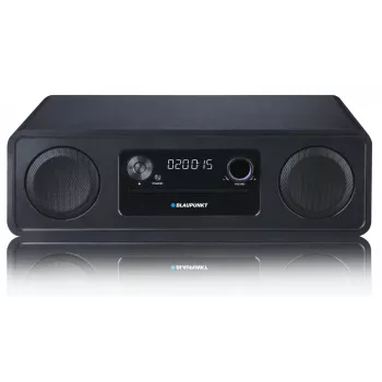 Mikro Hi-Fi sistēma BLAUPUNKT MS20BK — CD/MP3/WMA, Bluetooth 5.0, FM, USB, MicroSD, 2×20W RMS, AUX, RCA, LED displejs, 100–240V, melna