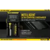 Bateriju lādētājs Nitecore D2 — 2 slotu lādētājs AA/AAA/AAAA/C baterijām, 100–240 V ieeja, 4,2 V izeja, melns