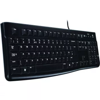 Logitech Desktop MK120 Combo, Melns, Wired, Swiss, 920-002504