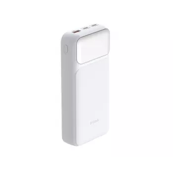 Ārējais akumulators D-Link DPP-201 — 20000 mAh, 1× USB-A, 2× USB-C, balts