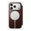 Mobilā tālruņa vāciņš Nomad Modern Leather Folio iPhone 17 Pro, āda/alumīnijs, 16 cm (6,3 collas) brūns, 4 karšu kabatas