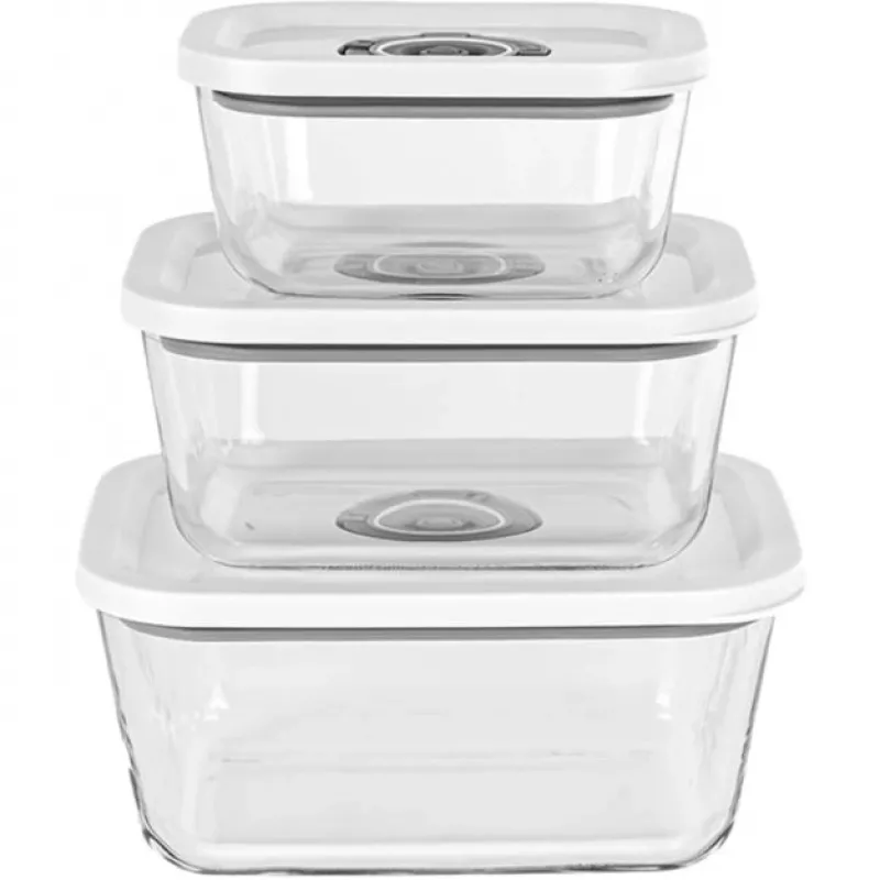 Rommelsbacher Vakuuma aizvākojamās sistēmas stikla trauku komplekts VCG 1, 3 gab. (350 ml, 670 ml, 1100 ml), caurspīdīgs