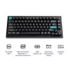 Mehāniskā tastatūra Keychron Q1 Ultra 8K — 75% forma, USB + RF bezvadu + Bluetooth, RGB LED, Melna