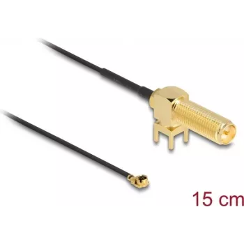 Koaksiālais kabelis DeLOCK 12039 0,15 m RP-SMA I-PEX MHF1 melns
