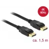 DeLOCK - DisplayPort kabelis - DisplayPort (vīr.) uz DisplayPort (vīr.) - 1,5m - 4K atbalsts - Melns (85508)
