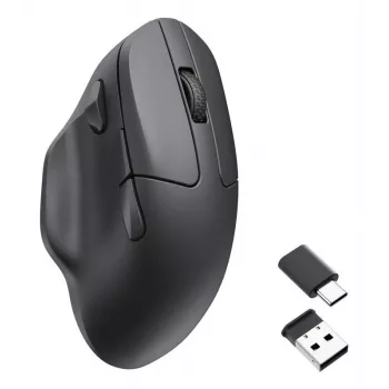 Bezvadu pele Keychron M7 8K melna — kompakts ergonomisks dizains, uzlādējama