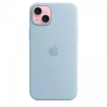 Silikona maciņš Apple iPhone 15 Plus gaiši zils MagSafe