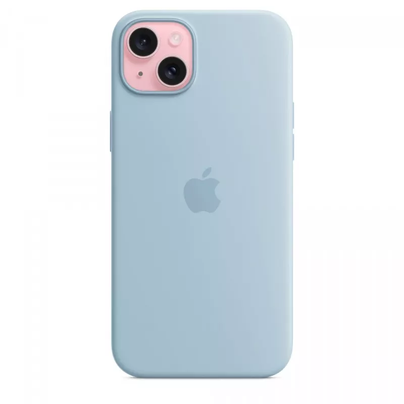 Silikona maciņš Apple iPhone 15 Plus gaiši zils MagSafe