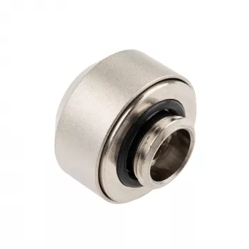 OPTIMUS cieto cauruļu savienotājs 12 mm cietajām caurulēm, satīna niķeļa apdare