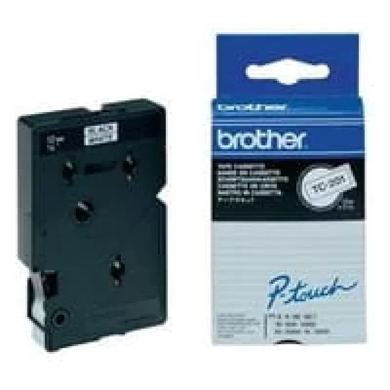 Brother Gloss Laminated Labelling Tape - 12mm, melns/balts, 10 gab. lente etiķešu izgatavošanai TC