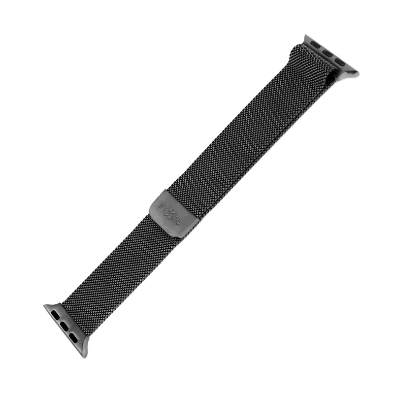 FIXED nomaiņas sietiņa siksna Apple Watch — saderīga ar 42/44/45/46/49 mm (melna)