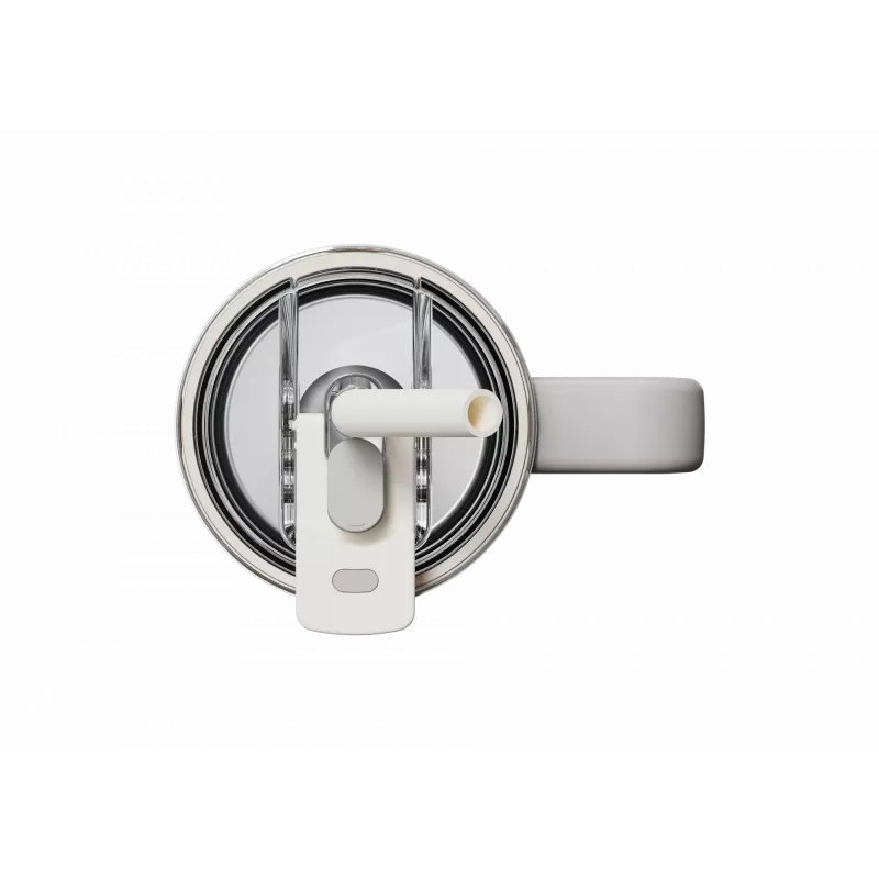 Termokrūze ar salmiņu Xiaomi Straw Mug balta 1 L — nerūsējošā tērauda iekšpuse, necaurlaidīga, 240×132×97 mm