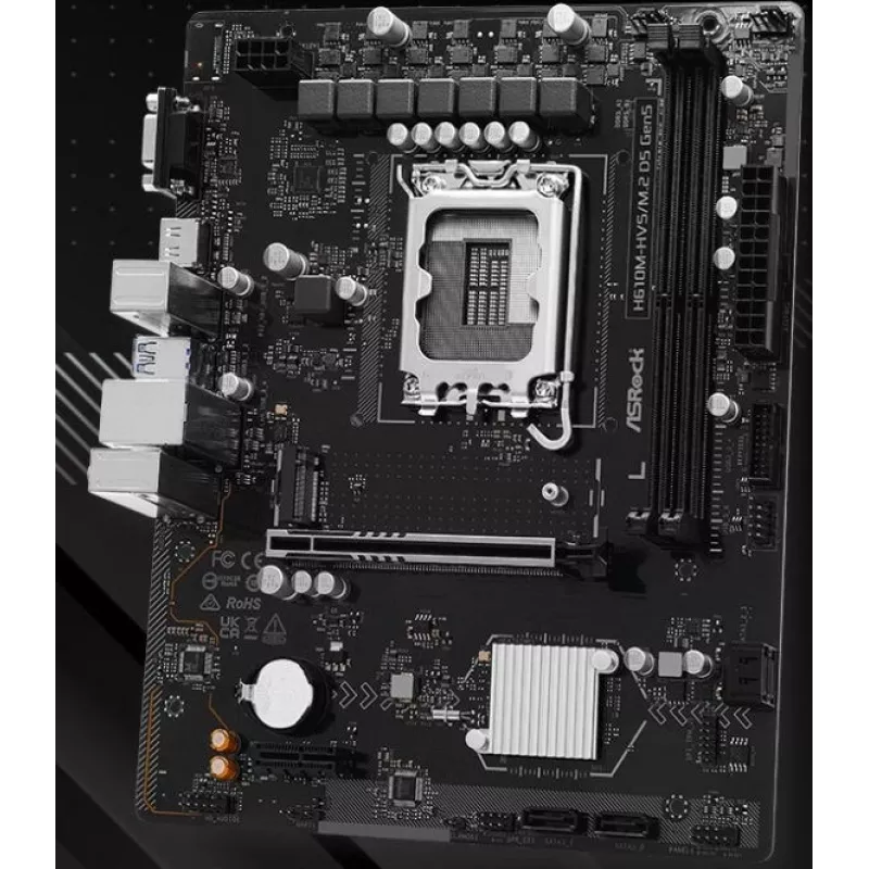 Mātesplate ASRock H610M-HVS/M.2 D5 GEN5 – LGA1700, DDR5, PCIe 5.0, mATX