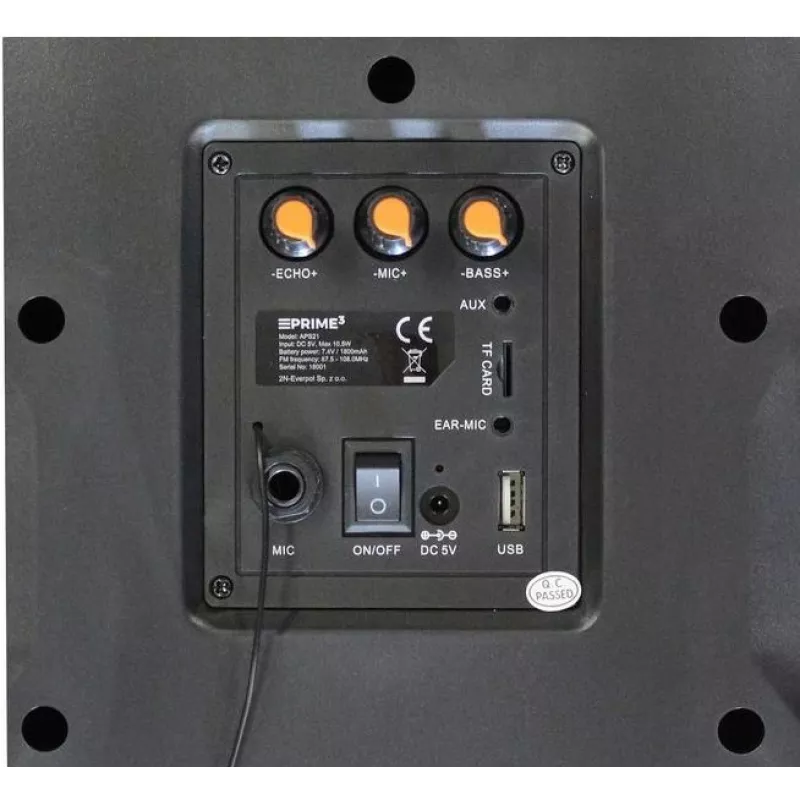 Portable Speaker Prime3 APS21, Melns