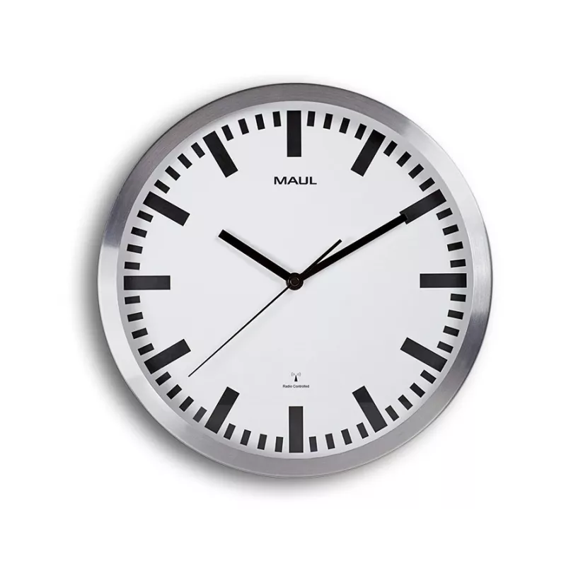 MAUL sienas pulkstenis MAULpilot - AA - 1,5 V - Alumīnijs - Balts - Alumīnijs - Stikls - 30 cm (9063308)
