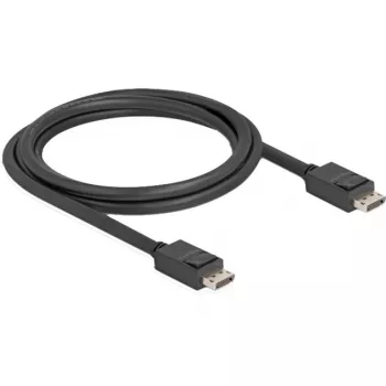 Delock - DisplayPort kabelis - DisplayPort (vīriešu) ar fiksatoru pret DisplayPort (vīriešu) ar fiksatoru - DisplayPort 2.1 - 1,8 m - Atbalsta 16K 60 Hz (15 360 x 8640), līdz 80 Gbps datu pārraidei