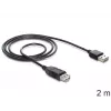 USB kabelis DeLOCK EASY-USB 2.0-A 2m melns