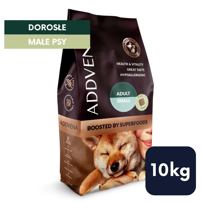 ADDVENA Boosted by superfoods Adult Small Beef - sausā suņu barība - 10 kg