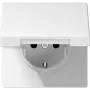 JUNG LS 1520 BFKL WW SCHUKO kontaktligzda ar eņģmēm vāku, balta