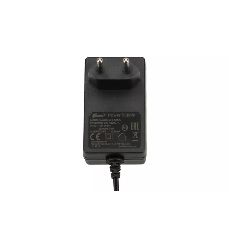 Barošanas adapteris MikroTik SAW30-240-1200GA, iekštelpu, 29 W, ieeja 100–240 V, melns
