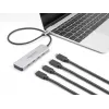DeLOCK USB Type-C centrmezgls 10 Gbps 4 porti alumīnija pelēks