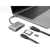 Delock 91016 USB-C karšu lasītājs SD un microSD kartēm ar USB-A pieslēgvietu un USB-C PD