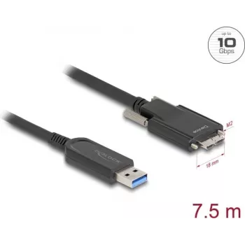 Aktīvais optiskais kabelis DeLOCK 83212 USB 10 Gbps Type-A uz Micro-B 7,5 m