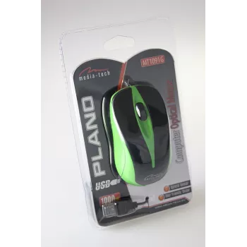 Wired Optical pele 800dpi Melns & green MT1091G