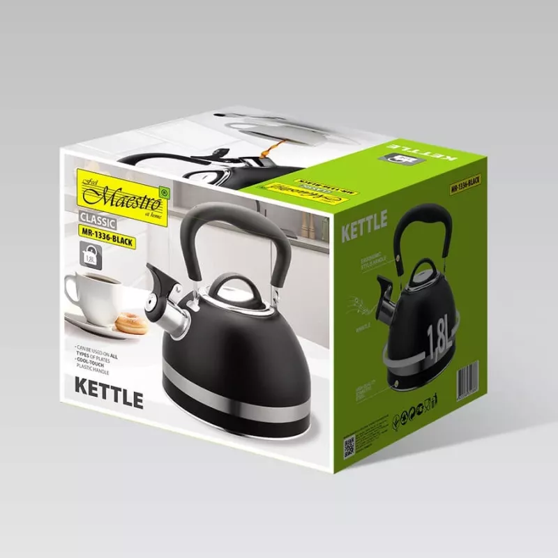 Maestro MR-1336 (MR-1336-BLACK) tējkanna 1,8 L Melna