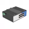 Gigabit Ethernet komutators DELOCK 80163, 8 portu RJ45 industriālais komutators, nepārvaldāms, metāla korpuss