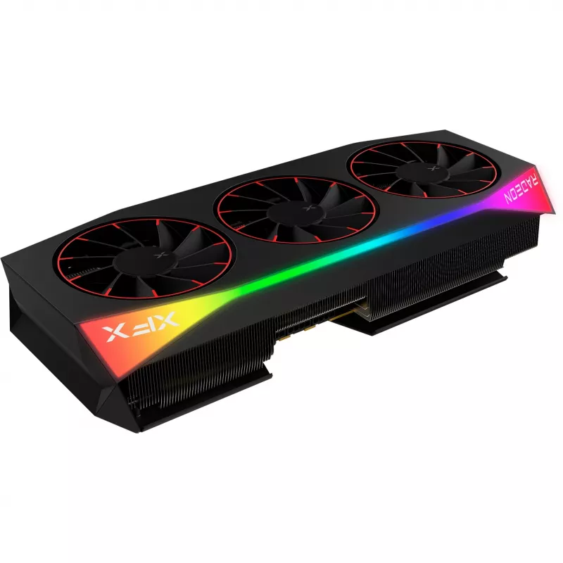 Grafikas karte XFX Radeon RX 9070 XT OC — 12GB GDDR6, PCIe 5.0, 3x DisplayPort 2.1, HDMI 2.1, 3 ventilatori, 360×155×72 mm