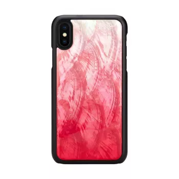 Viedtālruņa maciņš iKins iPhone XS / XS S — rozā ezera un melns, aizsargapvalks