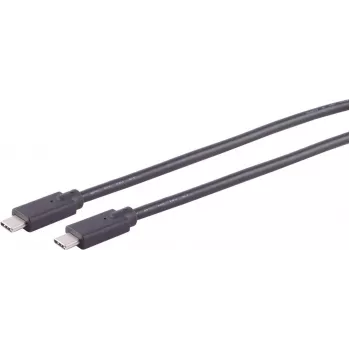 USB kabelis S/CONN 13-28045 USB 2.0 3 m USB C Melns