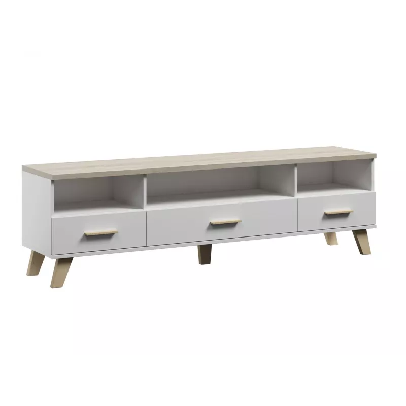 Cama RTV stand LOTTA 180cm Balts + sonoma oak
