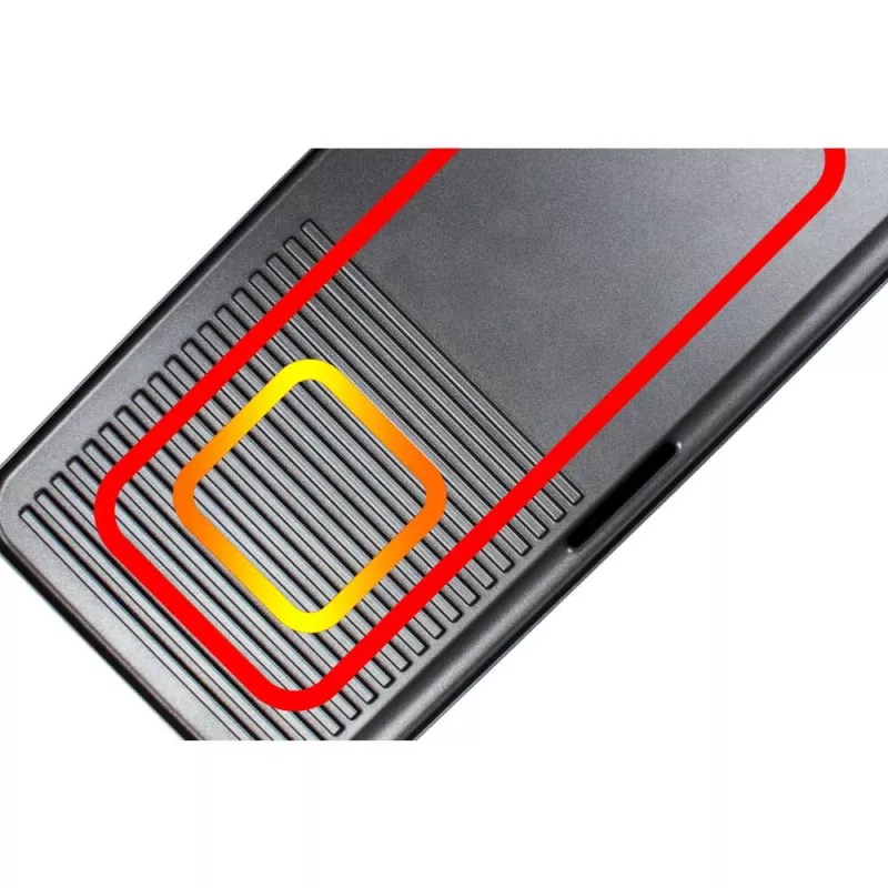 Elektriskais galda grils Rommelsbacher BBQ 2003 — 1900 W, 50×25 cm, rievota + Teppanyaki, regulējams termostats, sudraba/melns