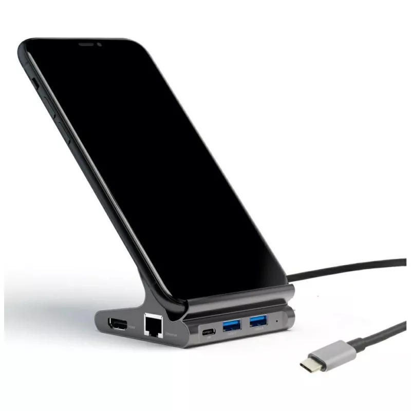 Turētājs planšetdatoram/viedtālrunim 7in1 Dex HDMI/RJ45