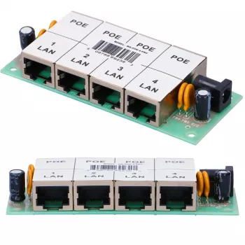 PoE injektors Extralink 4-portu 4x 100Mb/s RJ45, Fast Ethernet, 48 V, bez korpusa