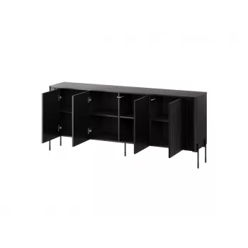 Kumode cama meble VERA 190x40x80 cm, melna matēta, skaidu plātne, 16 mm rāmis