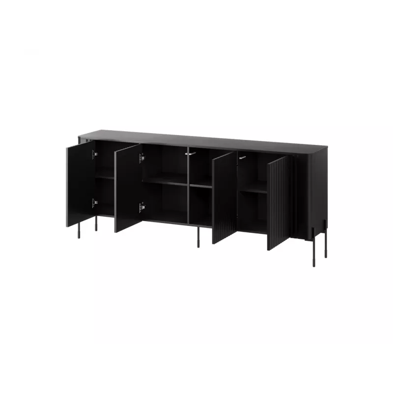 Kumode cama meble VERA 190x40x80 cm, melna matēta, skaidu plātne, 16 mm rāmis