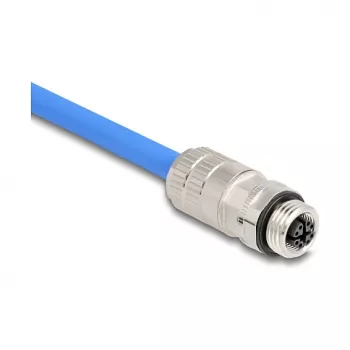 DeLOCK 86056 vadu savienotājs M12 melns nerūsējošais tērauds sievišķais