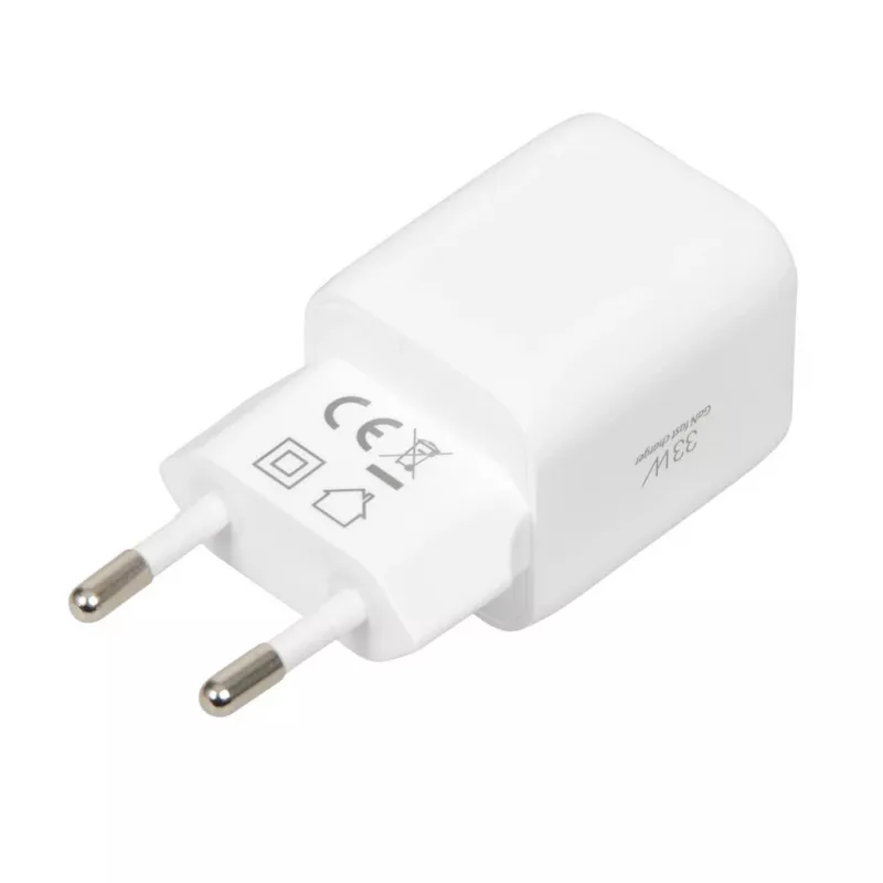 USB lādētājs IBOX ILUC42W 42W (33W max), 1×USB-C PD3.0, 1×USB-A QC3.0, 100–240V, balts