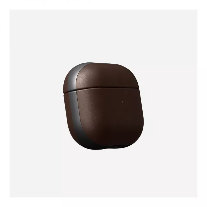 Ādas AirPods futlāris Nomad V3 Rustic Brown — aizsargājošs ādas pārvalks AirPods uzlādes futlārim