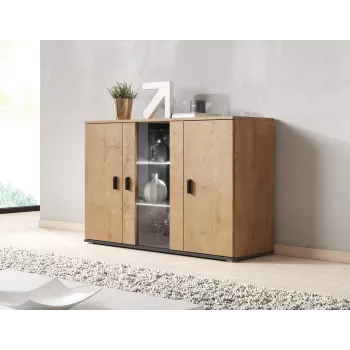 Cama sideboard 120 cm SOHO S7 lefkas oak/Melns