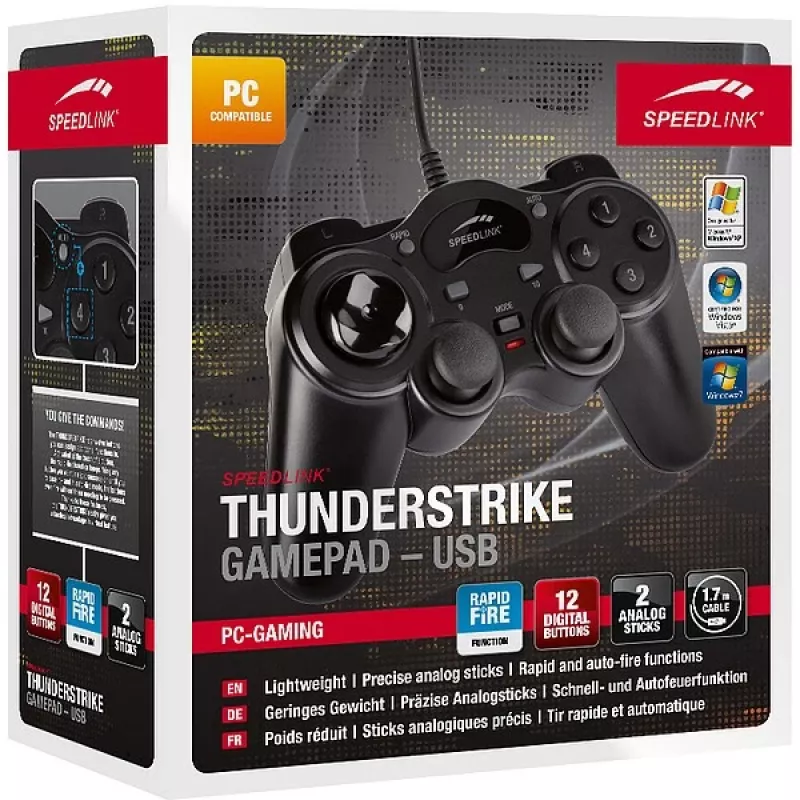 Speedlink THUNDERSTRIKE SL-6515-BK spēļu pults PC, melna