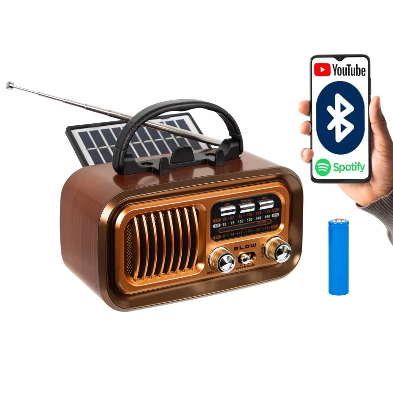 Pārnēsājams analogais AM/FM radio RA16 saules