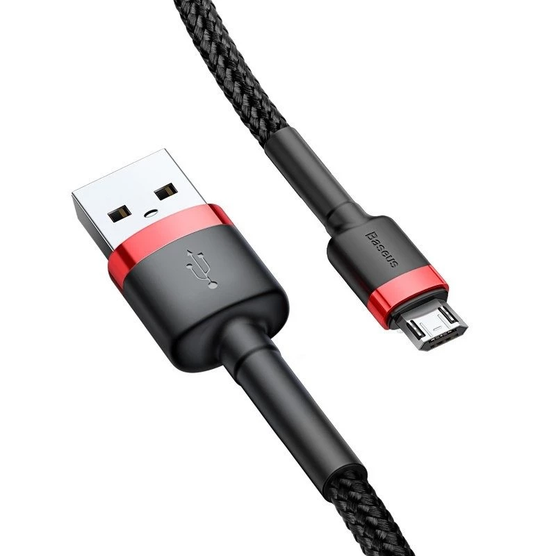 Micro USB kabelis Baseus Cafule 1,5A 2m (sarkans & melns)